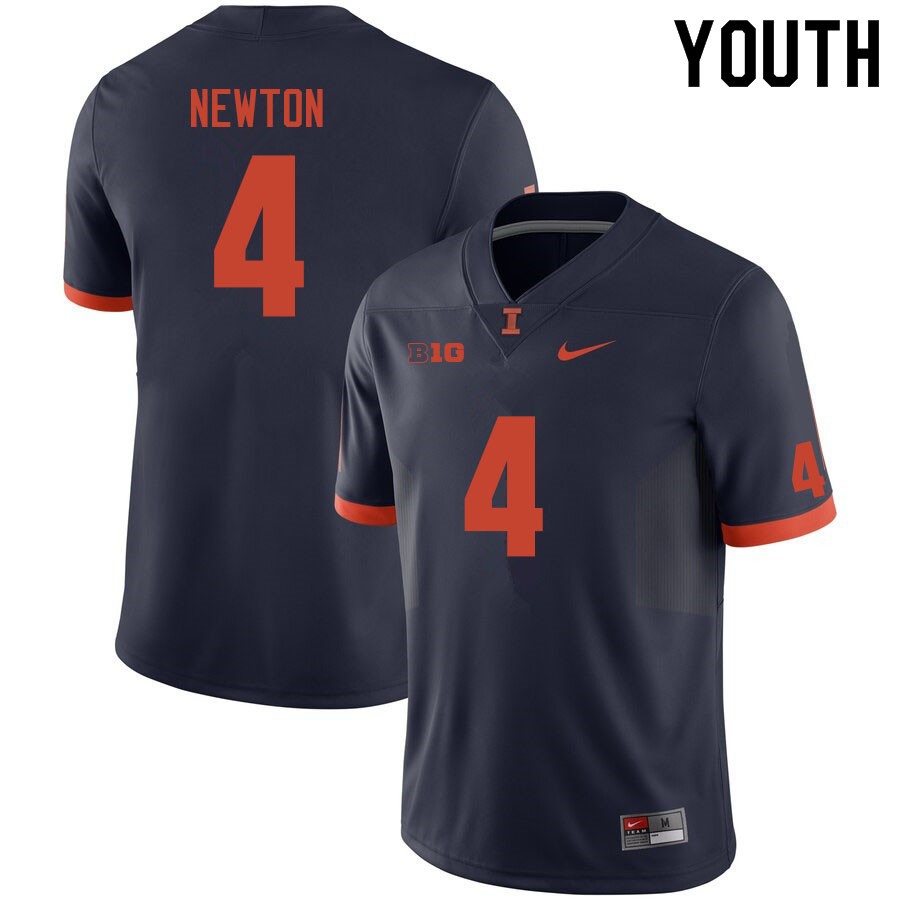 Youth #4 Jer'Zhan Newton Illinois Fighting Illini College Football Jerseys Sale-Navy